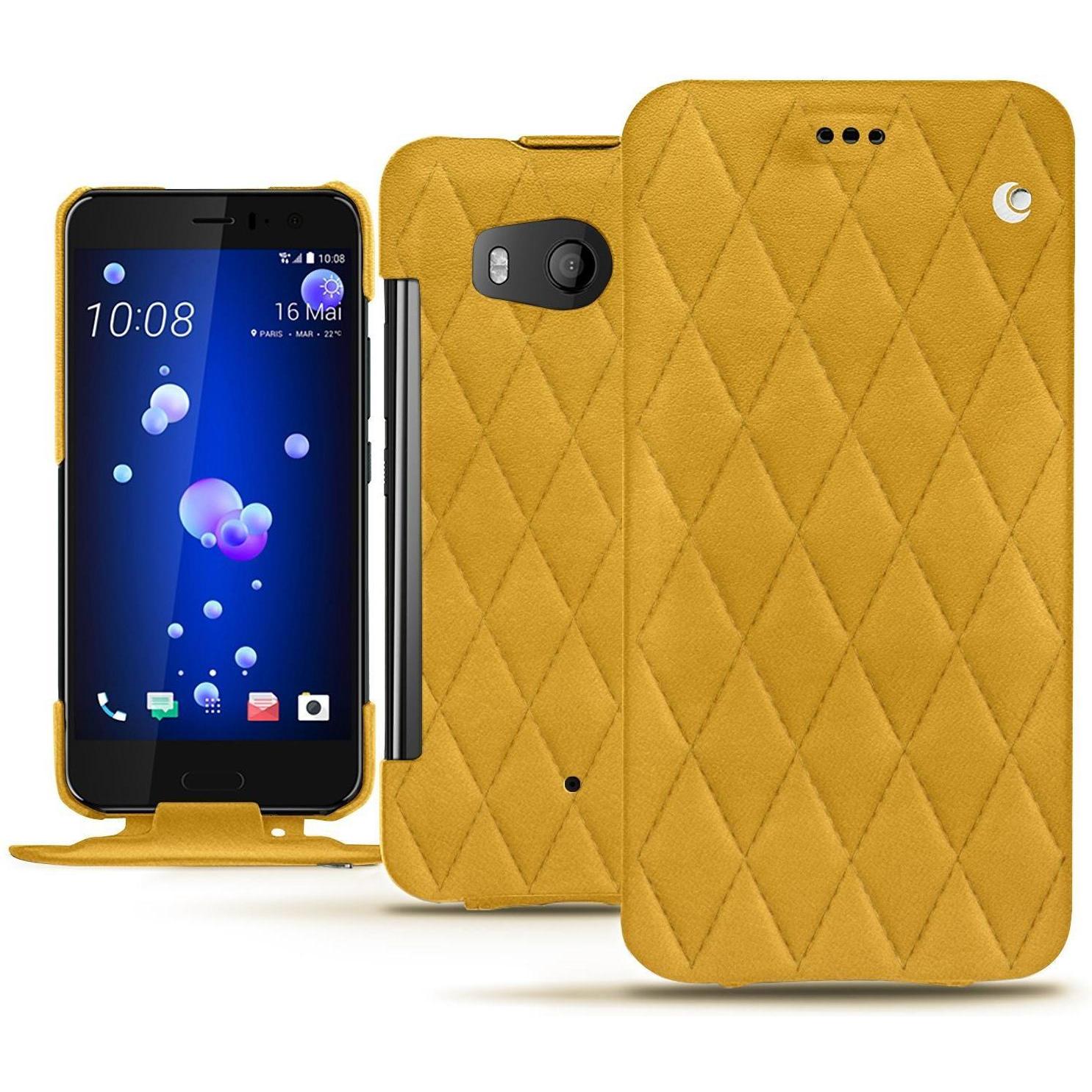 Noreve Lederschutzhülle vertikal (HTC U11), Smartphone Hülle, Orange