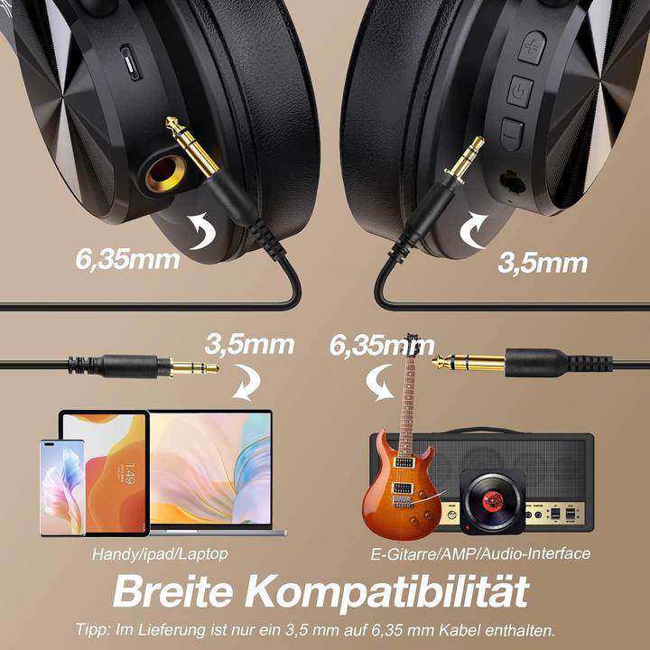 Actual product image OneOdio Kabellose Over-Ear Kopfhörer A70 mit HiFi-Stereo Sound (NC, 72 h, Cable, Wireless)