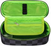 Actual product image Starpak Pencil case, oval pocket, 1 zip, black checkerboard pattern