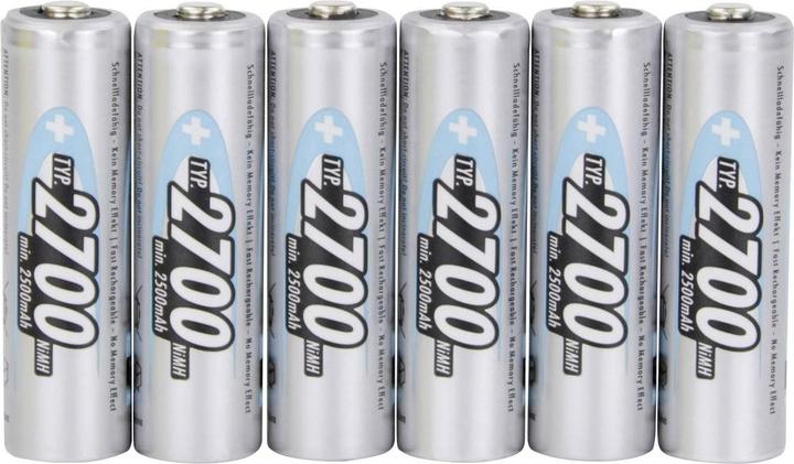 Actual product image Ansmann Mignon (AA) rechargeable NiMH battery HR06 (6 pcs., AA, 2700 mAh)