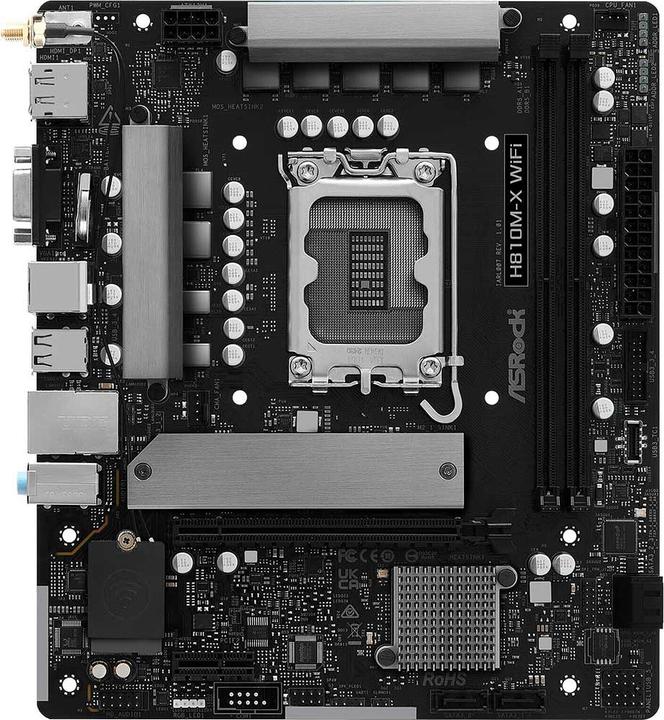 AsRock MB Intel 1851 H810M-X WiFi (LGA 1851, Intel H810, Micro ATX (mATX))