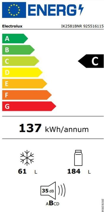Energy Label Electrolux IK2581BNR (245 l)