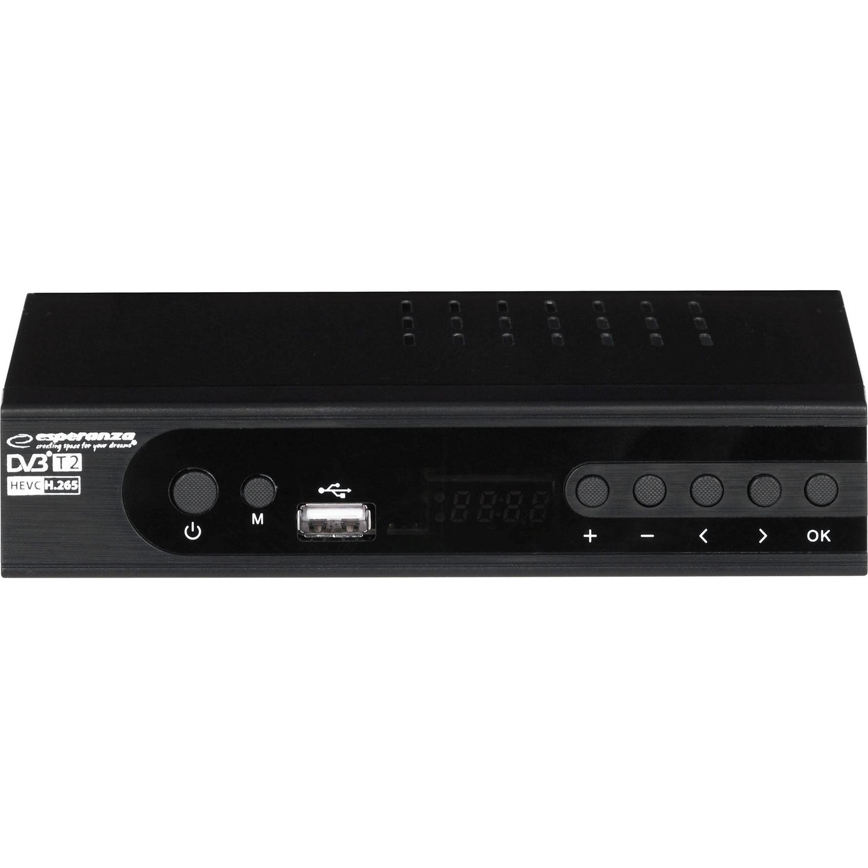 Esperanza EV106P (DVB-T, DVB-S2, DVB-T2, DVB-C, DVB-S), Ricevitore TV, Nero