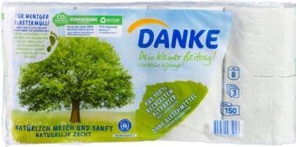 Actual product image Danke Toilet paper 3-ply 8 rolls (8 x)