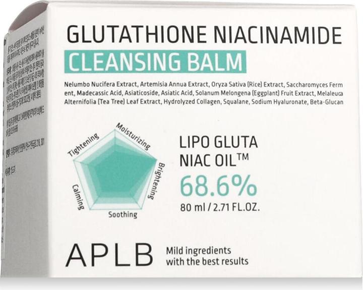 Actual product image Aplb Glutathione Niacinamide Cleansing Balm Lipo Gluta Niac Oil 68.6% 2.71 (Cleansing lotion, 80 ml)