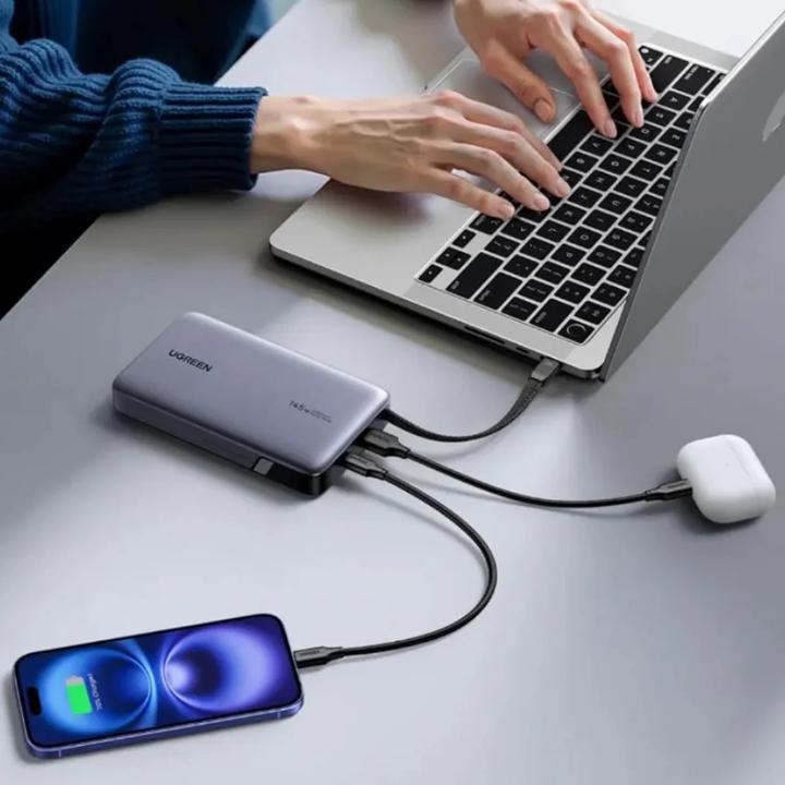 Image du produit Ugreen PB551 20.000mAh 145W Powerbank Built-in Cable 2x USB-C (20000 mAh, 145 W)