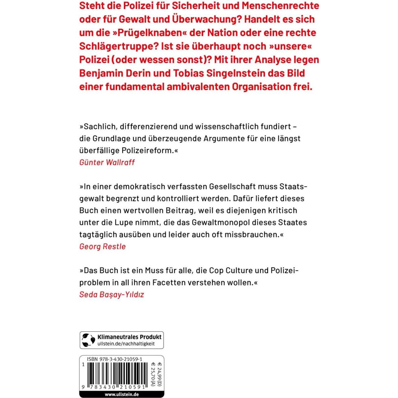Thumbnail - Die Polizei: Helfer, Gegner, Staatsgewalt, Fachbücher von Benjamin Derin, Tobias Singelnstein