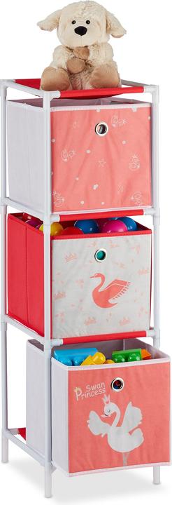 Actual product image Relaxdays Swan Kids' Shelf with Boxes