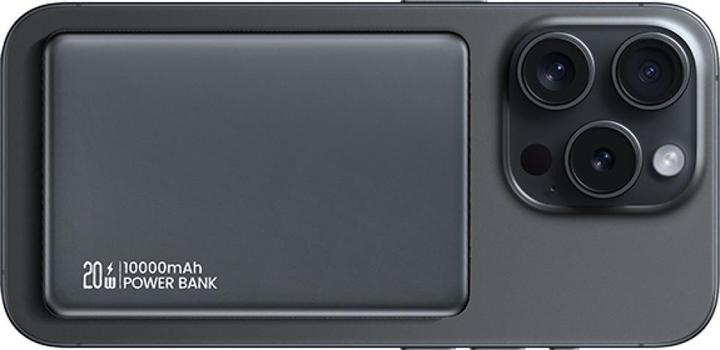 Actual product image Usams Powerbank CY Series CD242 10000mAh 20W Magnetic Wireless titanium (10000 mAh, 20 W, 20 Wh)