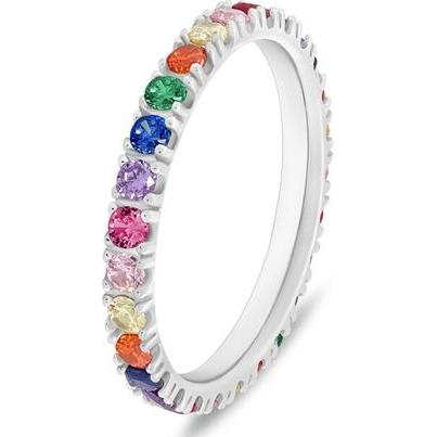 Brilio, Ring, Silver - Charming silver ring with colored zircons RI118WRBW - Circuit: 54 mm, (54)