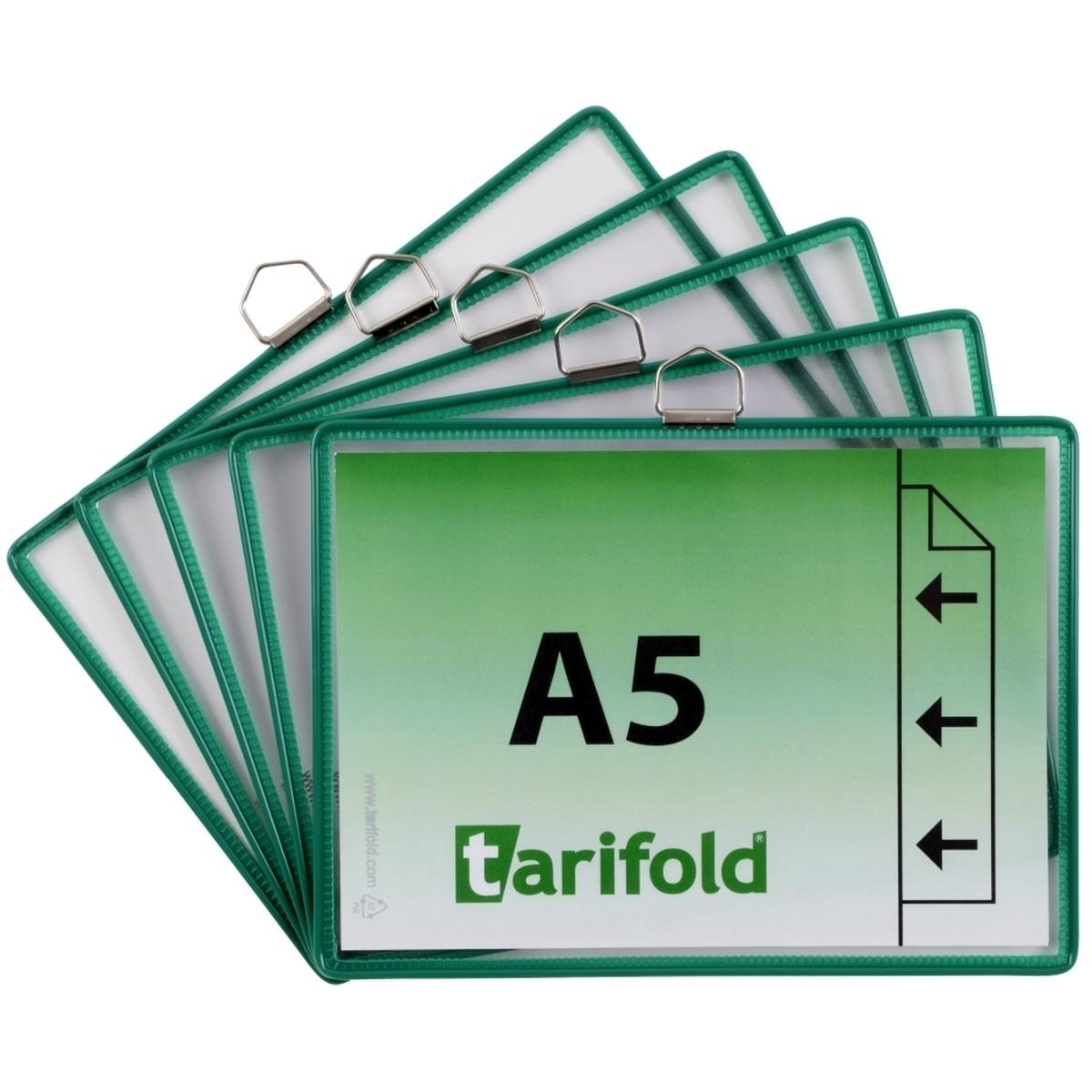 Tarifold, Informationsschild, Hängetafeln A5 quer grün 5 Stück