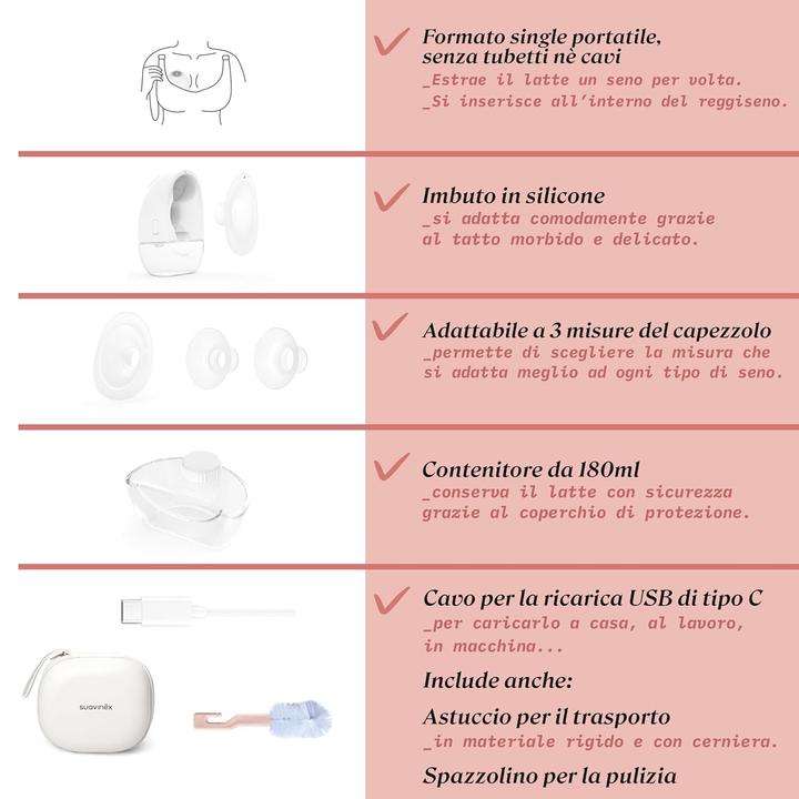 Produktbild Suavinex Hands-Free Milchpumpe, kabellos, 3 Modi, 9 Stufen, LED-Display