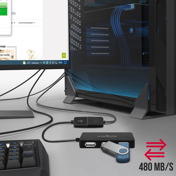 Actual product image Maxlife USB hub, 4 USB ports (USB-A, 4 Ports)
