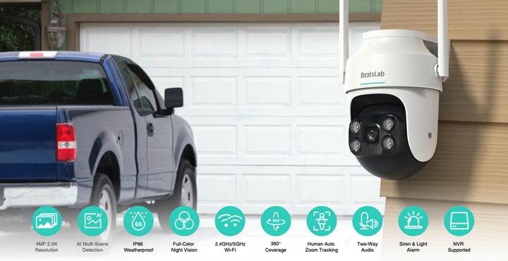 Image du produit Botslab Extérieur Pan / Tilt, Multi-scènes AI reconnaissance, 360° Smart Tracking, Large Aperture Lens, C