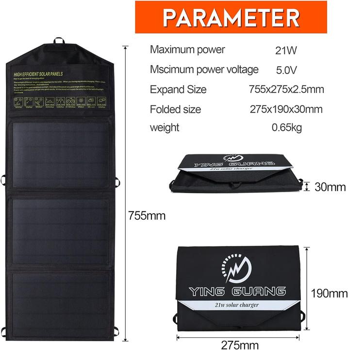 Actual product image Yingguang Solar charger (21 W)