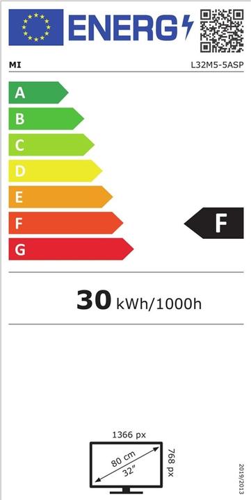 Label énergétique Xiaomi L32M55ASP (32", M5, LCD, HD)