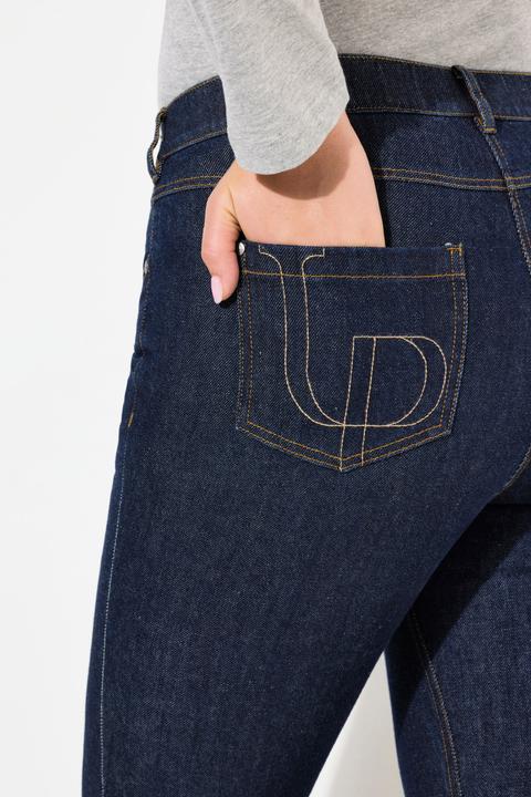 Produktbild Ulla Popken Jeans Mary, weites Bein, Saumumschlag, Stretchdenim (50)