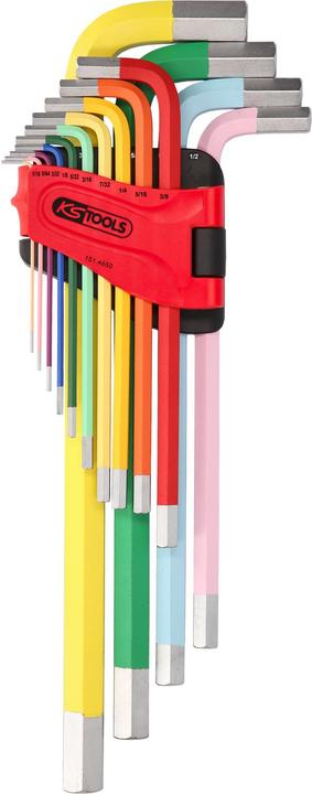 Actual product image KS Tools Offset wrench set extra long, hexagon socket, inch sizes, 14 parts