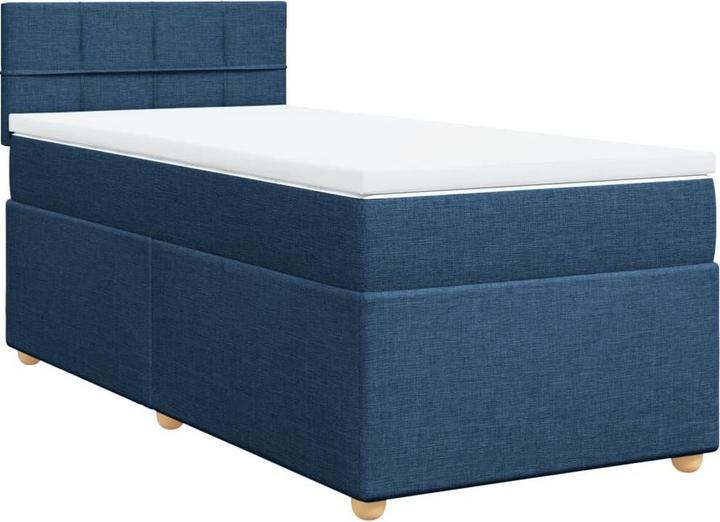 Produktbild VidaXL Boxspringbett Einzelbett Polsterbett Bett Matratze Blau 80x200cm Stoff (80 x 200 cm)