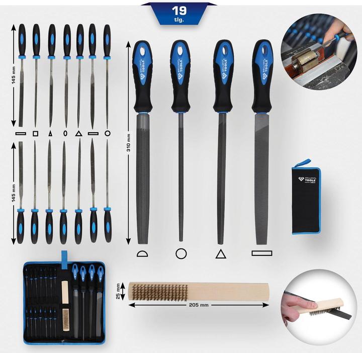 Produktbild Brilliant Tools Feilen-Satz mit Feilenbürste, 19-tlg (Hieb 0)
