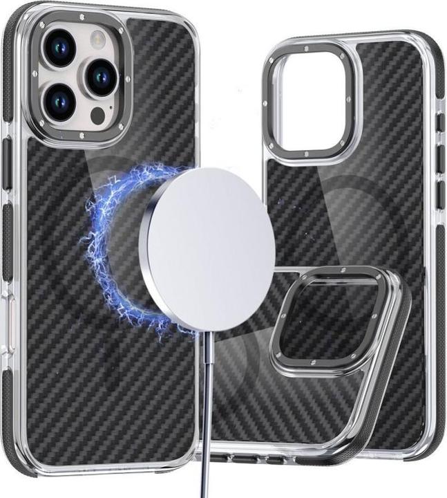 Back panel cover OEM FIBER Case comapitble with MagSafe for IPHONE 17 PRO black (Apple iPhone 17 Pro Max)