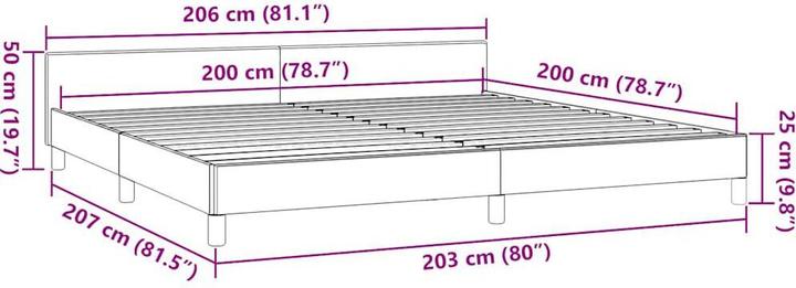 Actual product image vidaXL Bettgestell mit Kopfteil (200 x 200 cm)
