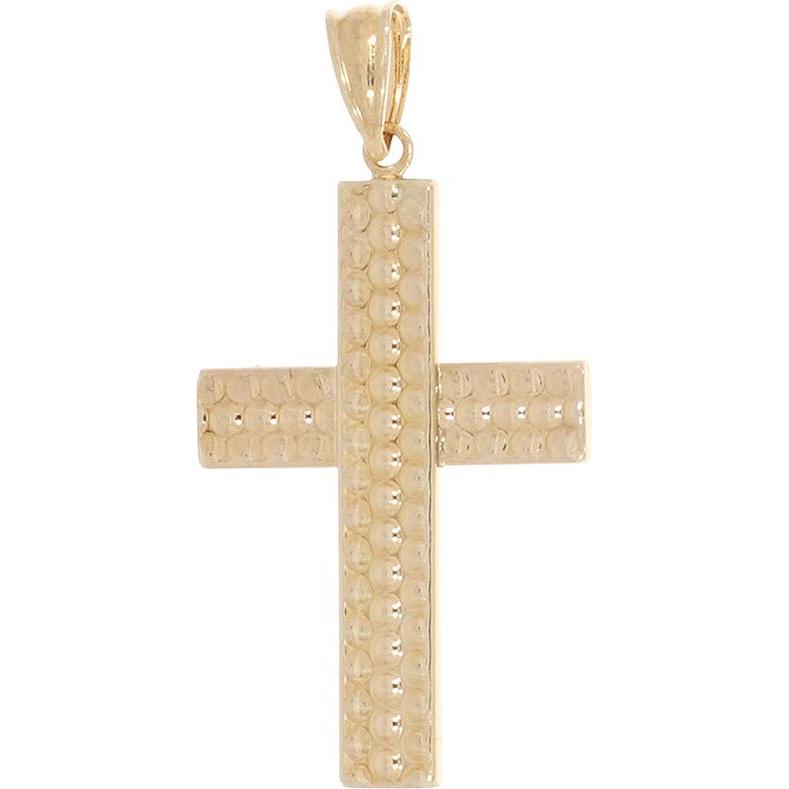 Luxxos, Kettenanhänger, Kreuzanhänger strukturiert 375 Gelbgold, (375 Gelbgold)
