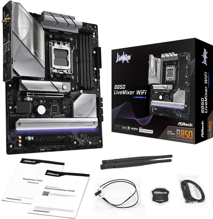 Image du produit AsRock B850 LiveMixer WiFi (AM5, AMD B850, ATX)