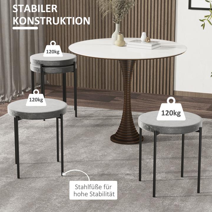 Produktbild Homcom Hocker 4-teiliges Set mit Samtüberzug