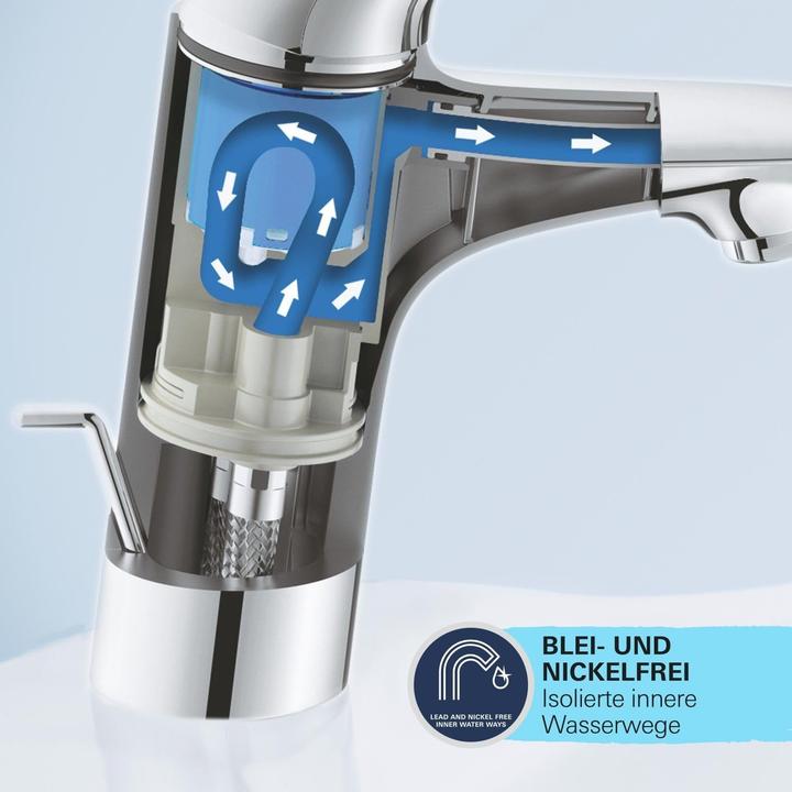 Actual product image Grohe Start QuickFix Lavaboarmatur, M-Size, Push-Open, energiesparend, mattschwarz