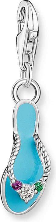 Produktbild Thomas Sabo Charm-Anhänger Türkiser Flip-Flop mit Bunten Steinen Silber- 2025-914-7 (925er Silber, Emaille)