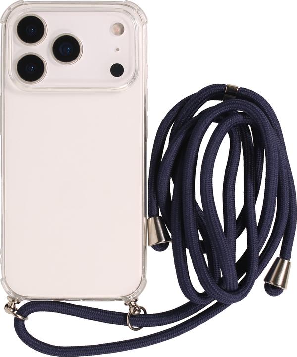 Produktbild PhoneLook Hülle Gummi transparent mit Seil blau (Apple iPhone 17 Pro Max)