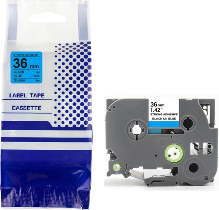 Immagine prodotto Hermex Alternatives Etikettenband zu Brother TZe-S561 Beschriftungsband (3.60 cm, Blu, Nero)