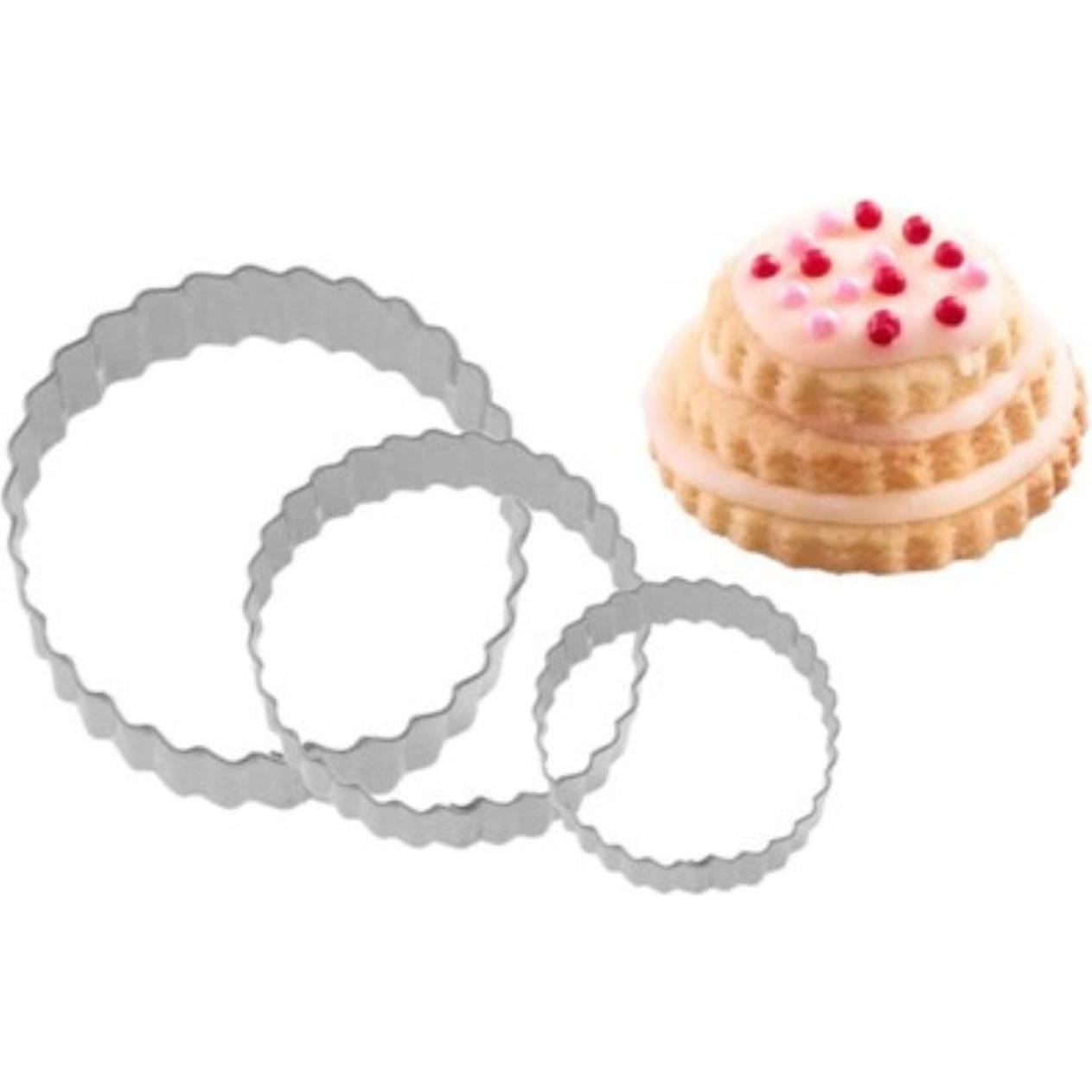 Thumbnail - Westmark 3 Stk. Terrassen-Ausstechformen "Ring gewellt", Ø 4/5/6 cm, Ausstechformen, Silber