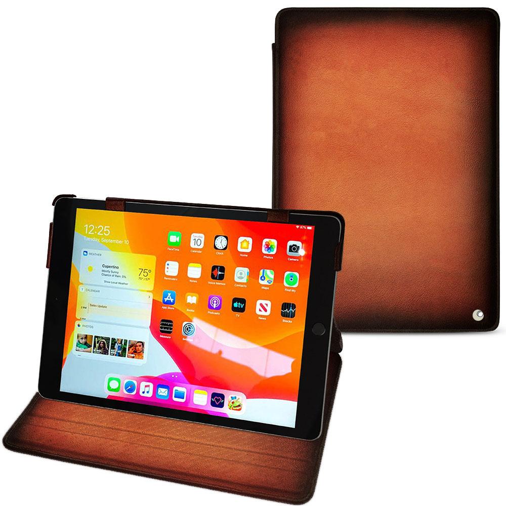 Noreve Lederschutzhülle horizontal (iPad 10.2 2019), Tablet Hülle, Orange