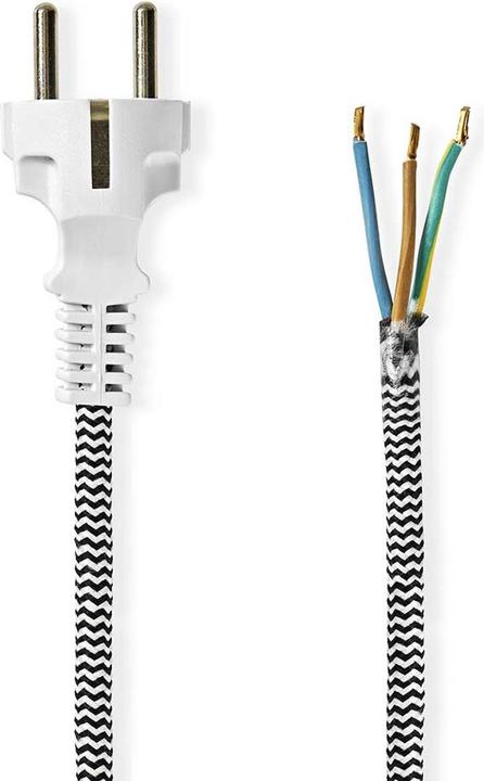 Produktbild Nedis Stromkabel | Schutzkontaktstecker | Open | Gerade | Gerade | Vernickelt | 3.00 m | Rund | Baum (3 m)