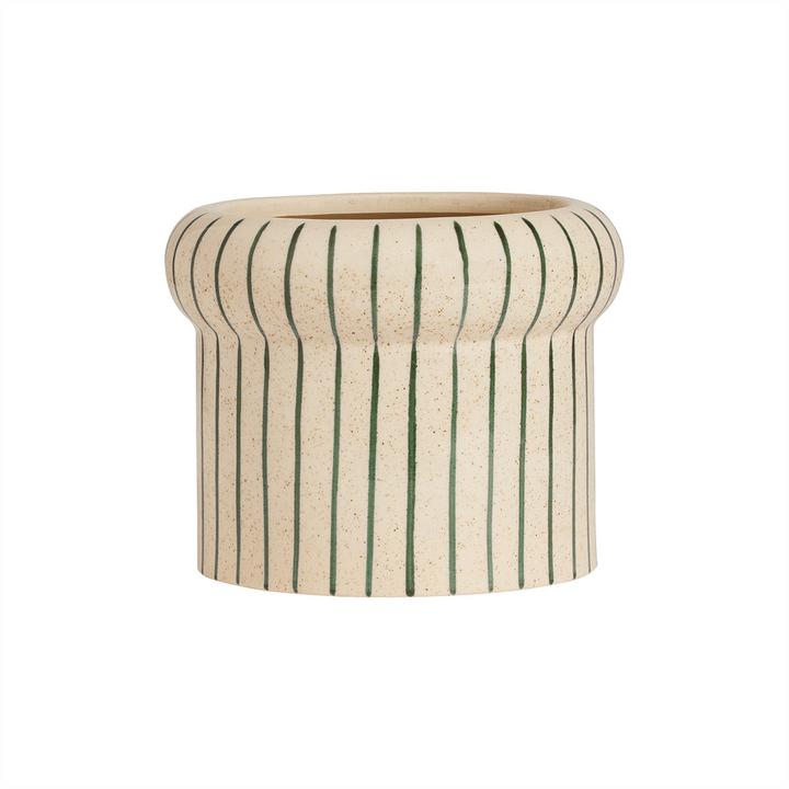 Productafbeelding OYOY Living Vaas Aki klein 13 cm, Oudwit/Donkergroen (1 x, 16 x 18 x 19 cm, 5.47 l)