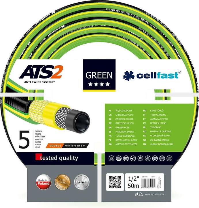Produktbild Cellfast Green ATS2 GARDEN HOSE SIZE: 1/2 "LENGTH: 50m (50 m, 12.50 mm)