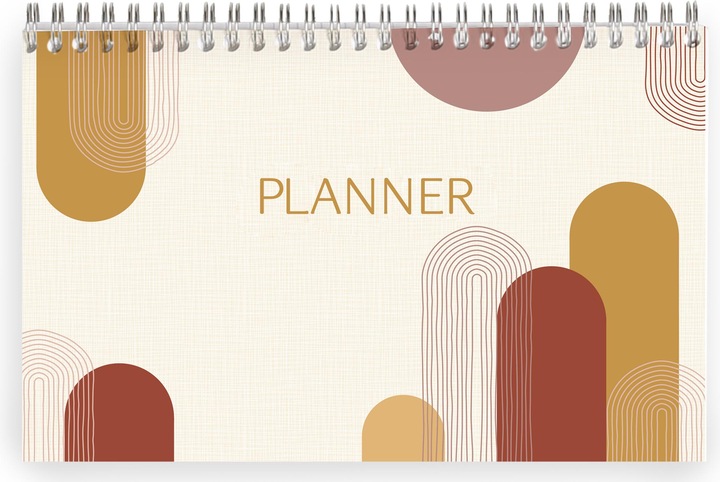 Actual product image Clairefontaine notepad planner with a total binding, 53 printed sheets terracotta
