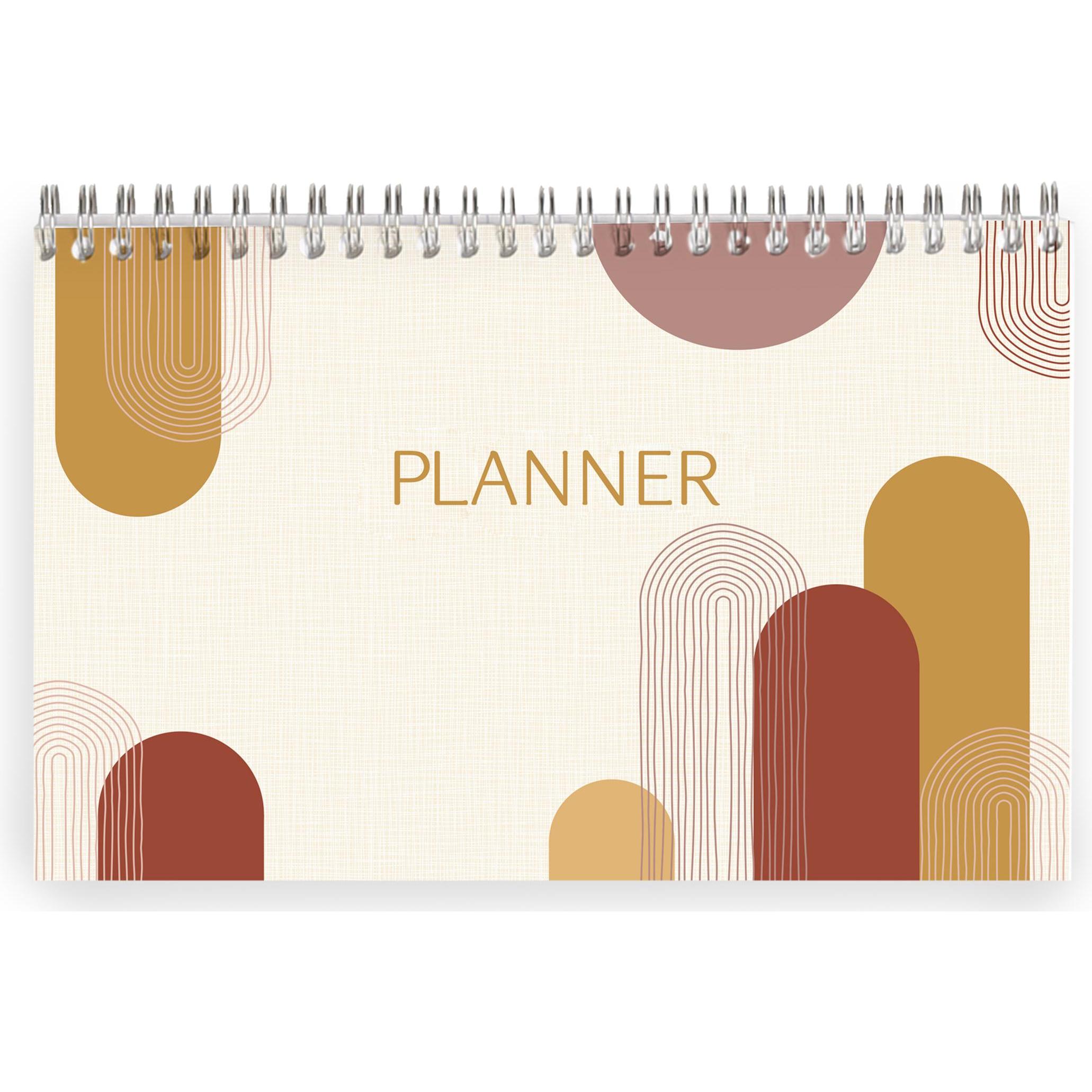 Clairefontaine, Heft + Block, notizblock planer mit vollständiger bindung, kopfzeile, 53 bedruckte blätter terracotta