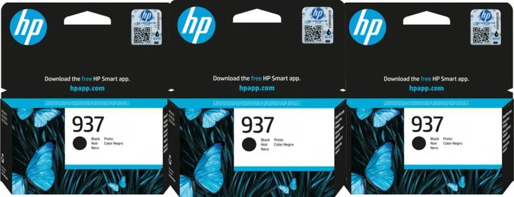Produktbild HP 937 Cartridge Zwart Triple Pack (BK)
