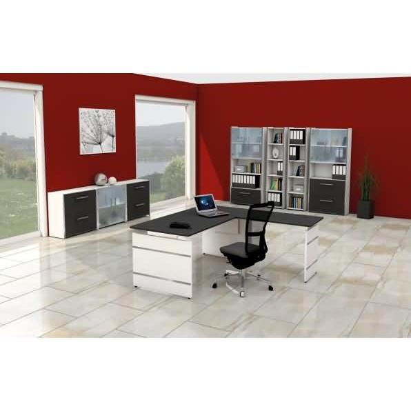 Thumbnail - Kerkmann, Schreibtisch, Schreibtisch Form4 180 Wangen-Gestell 180x80x68-76cm / Anbau 100x60cm grafit