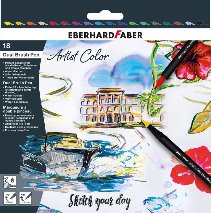 Productafbeelding EberhardFaber Vezelstiften Sketch Marker Artist Color 18 stuks (Veelkleurig, 18 x)