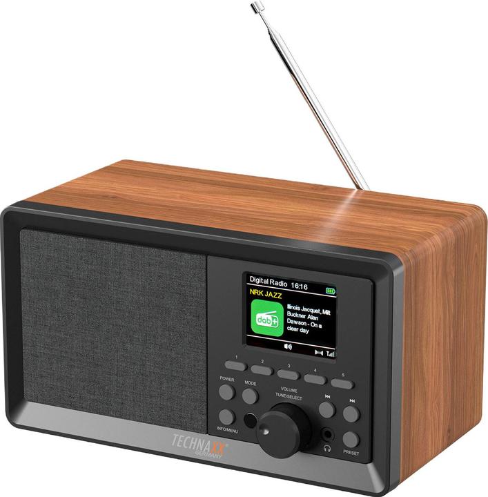 Technaxx Retro DAB+ Radio: Digitalradio mit Bluetooth, Wecker, USB, AUX & Fernbedienung (DAB+, FM, Bluetooth)