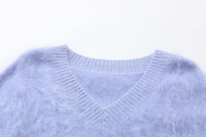 Produktbild Bellemere Pullover Brushed Pure Cashmere V-Neck Sweater (One Size)