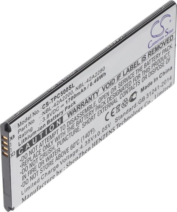 Actual product image XCell Akku passend für TP-Link / Neffos C5 Dual SIM Handyakku NBL-42A2200, NBL-42A2280, 3,7V, 1700mAh