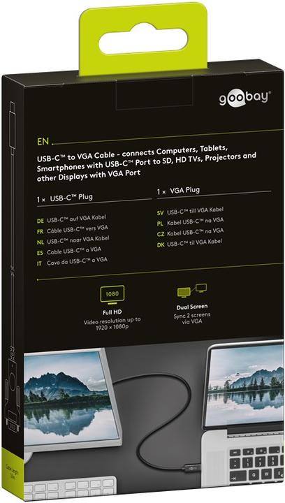 Produktbild Goobay USB Typ C – VGA (1.80 m, VGA, USB Typ C)