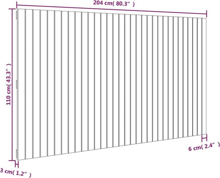Image du produit vidaXL Wand-Kopfteil (204 x 3 x 110 cm)