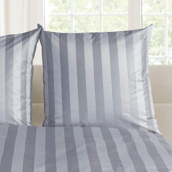 Image du produit Curt Bauer Parure de lit damassée Como gris perle (Housse de couette, 135x200 cm (80x80 cm))