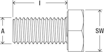 Immagine prodotto Fischer Vite a testa esagonale SKS filettatura M12 lunghezza 55mm SW19mm 19 mm (100 Viti per pezzo)